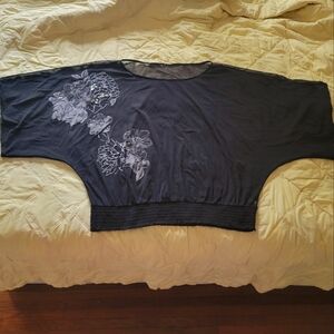 Elegant Black Floral Women's Top